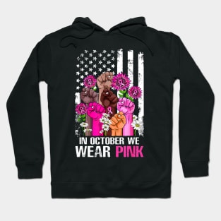 Hand Sunflowers In October We Wear Pink Breast Cancer Hoodie